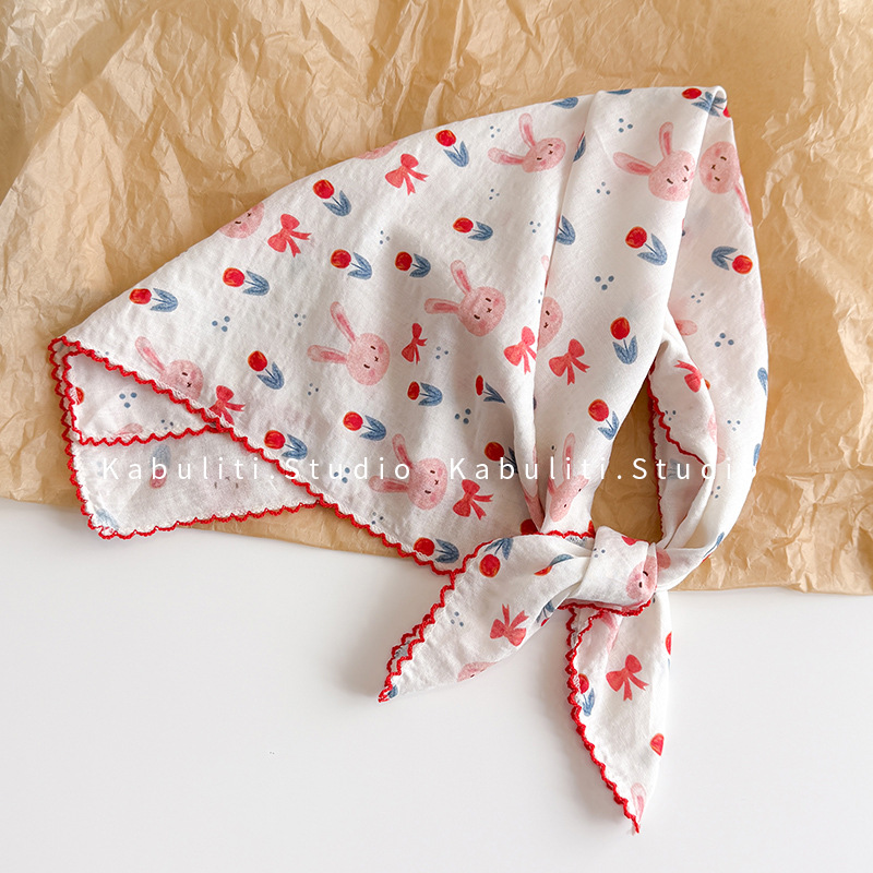 Ascot Neck Scarf - Foulard Quadrato in Cotone e Lino